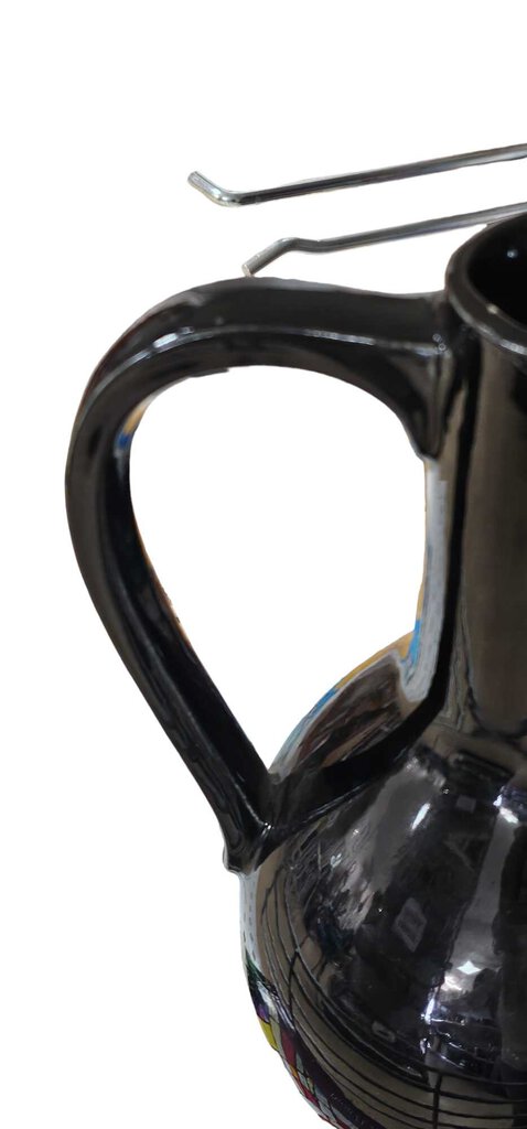 Vintage 1950's McCoy USA Black Pottery 9" Water Pitcher