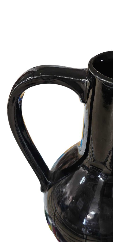 Vintage 1950's McCoy USA Black Pottery 9" Water Pitcher