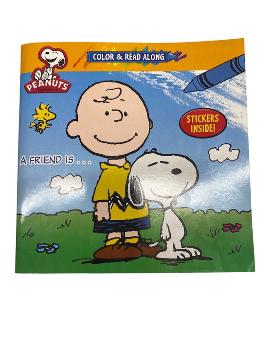 2014 Peanuts Color and Read Along A Friend Is.... Stickers Included