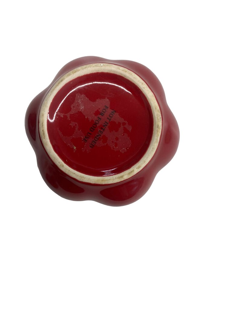 Red Ceramic Pottery Pot With Lid Unmarked