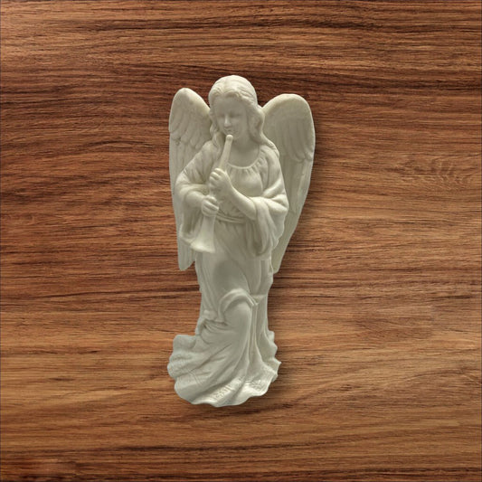 Ceramic Angel with Horn Candle Holder White