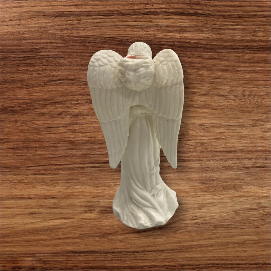 Ceramic Angel with Horn Candle Holder White