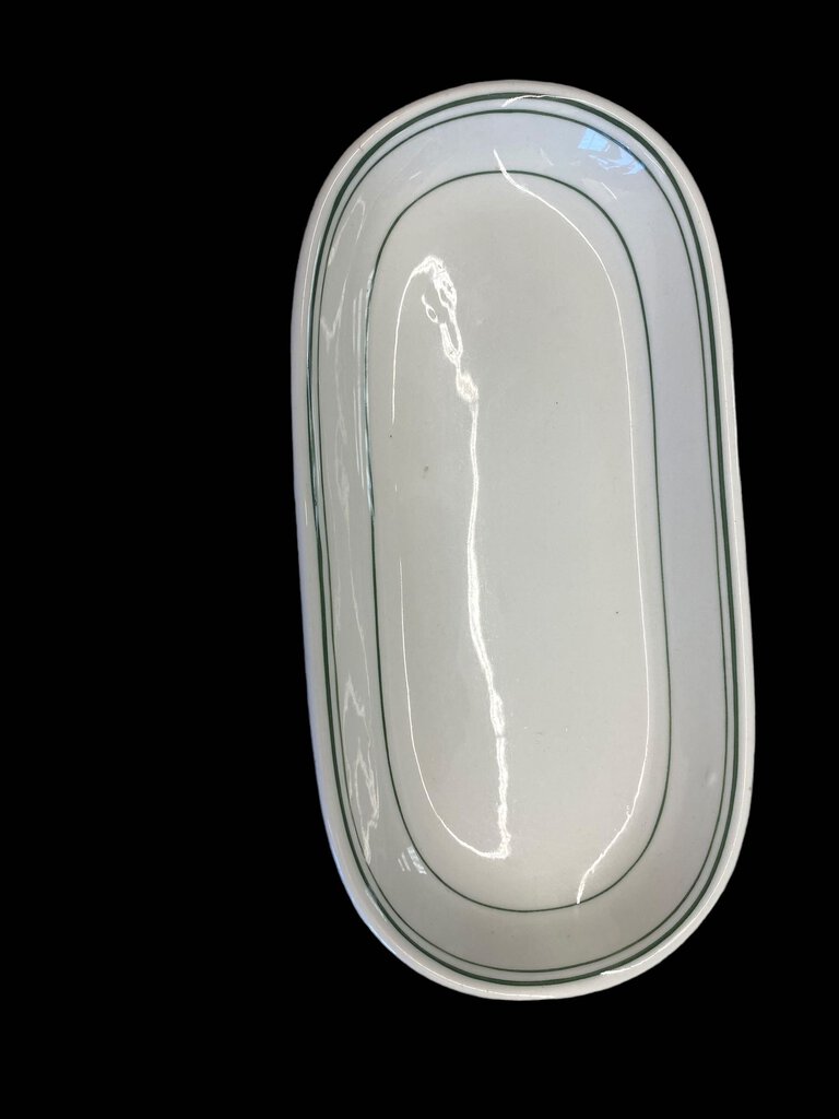 Sterling China Company Oval Relish Tray Green Trim