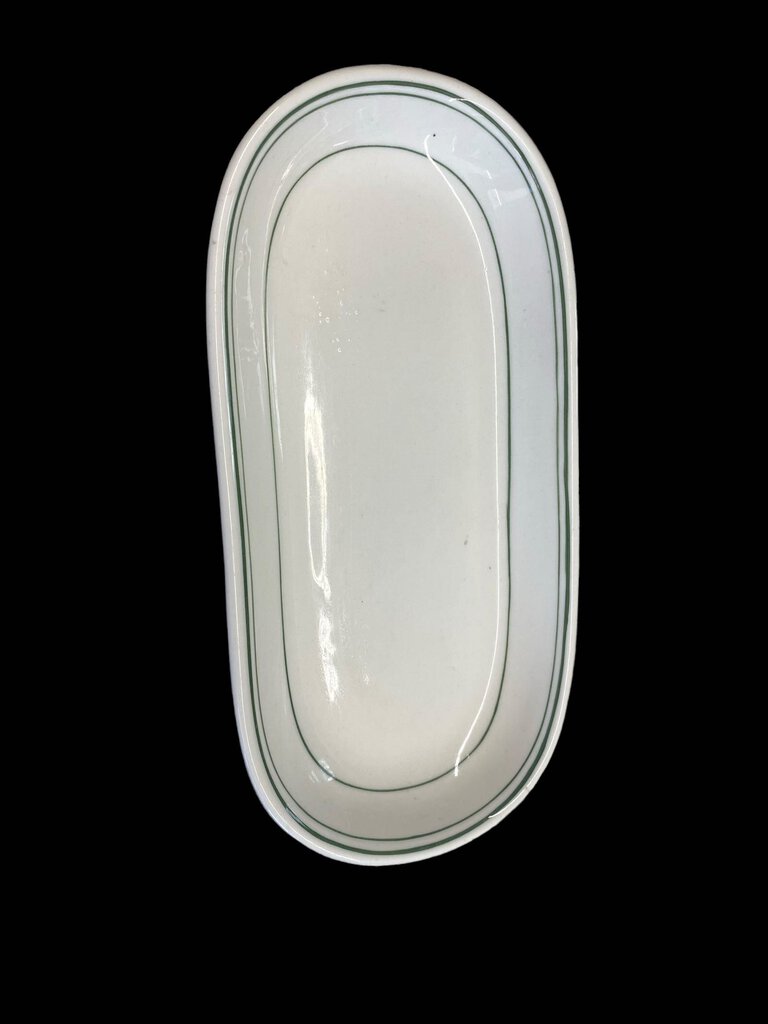 Sterling China Company Oval Relish Tray Green Trim