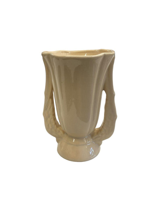 Vintage Niloak Vase Cream Pottery Double Handle