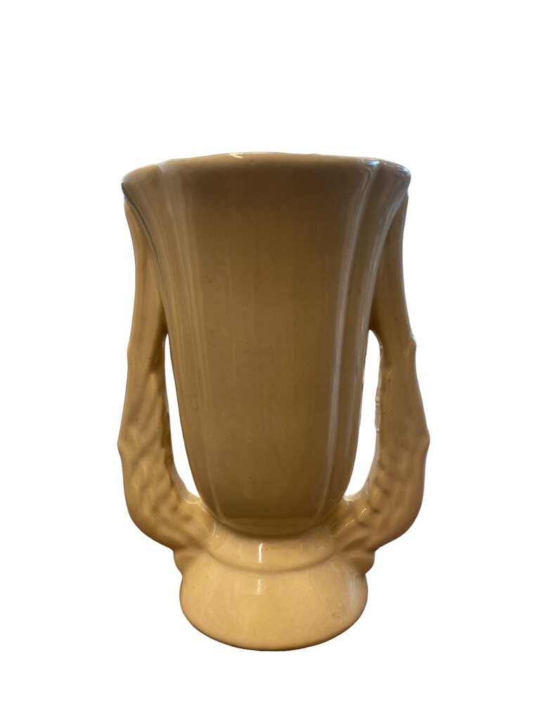 Vintage Niloak Vase Cream Pottery Double Handle