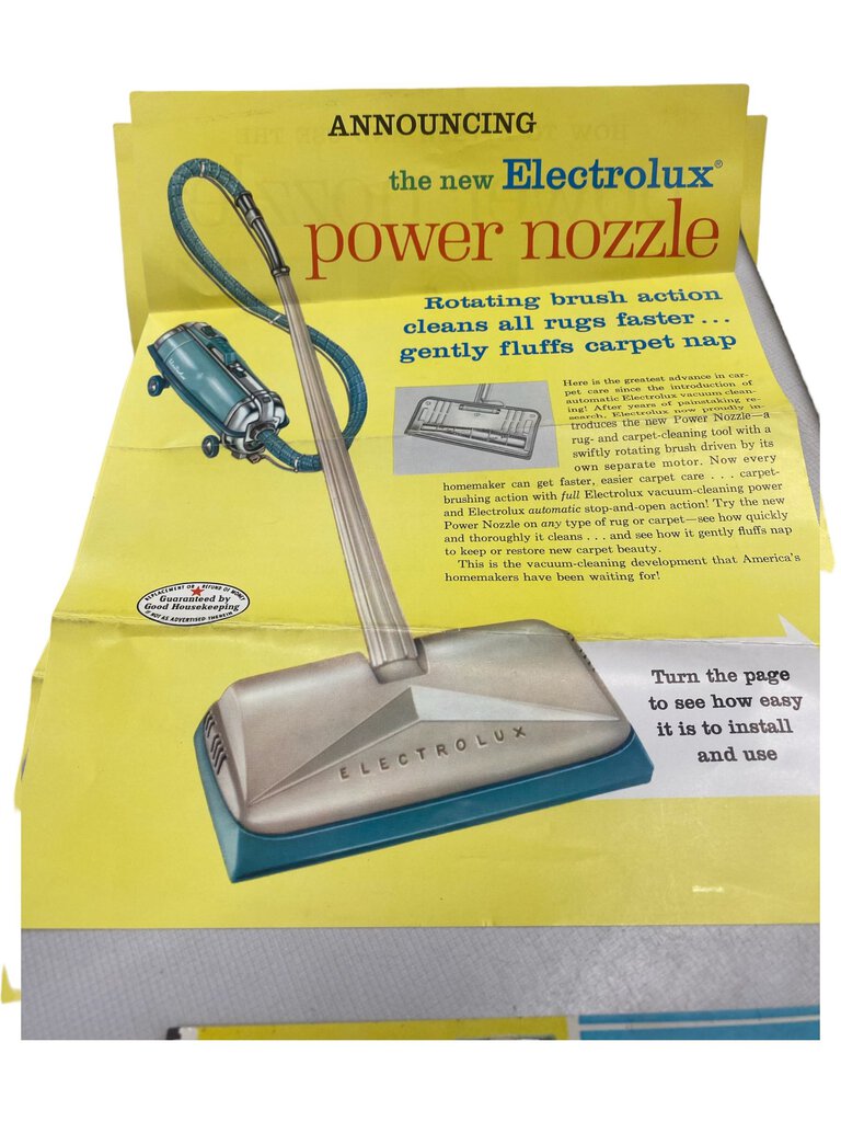 Vintage Electolux Vacuum Cleaner Model G Book Instruction Manual 60's