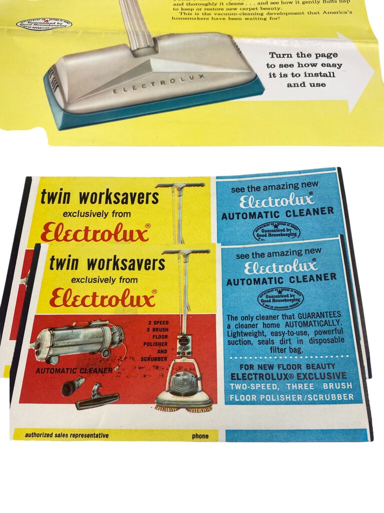 Vintage Electolux Vacuum Cleaner Model G Book Instruction Manual 60's