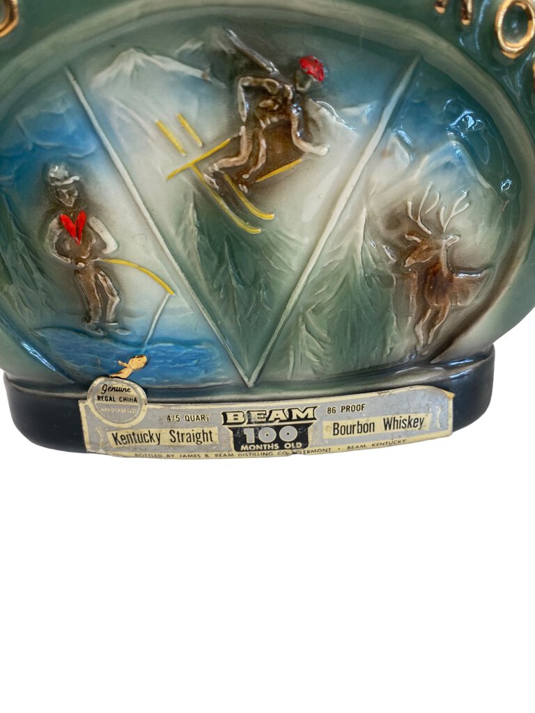 Vintage 1970 Jim Beam Rush To The Rockies Decanter EMPTY