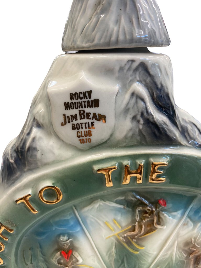 Vintage 1970 Jim Beam Rush To The Rockies Decanter EMPTY