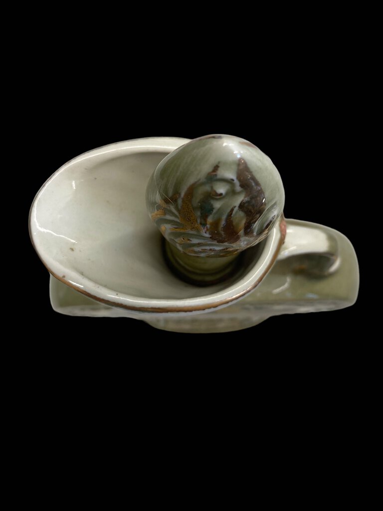 Vintage 1969 Jim Beam Rose Sage Green Gold Trim Decanter EMPTY