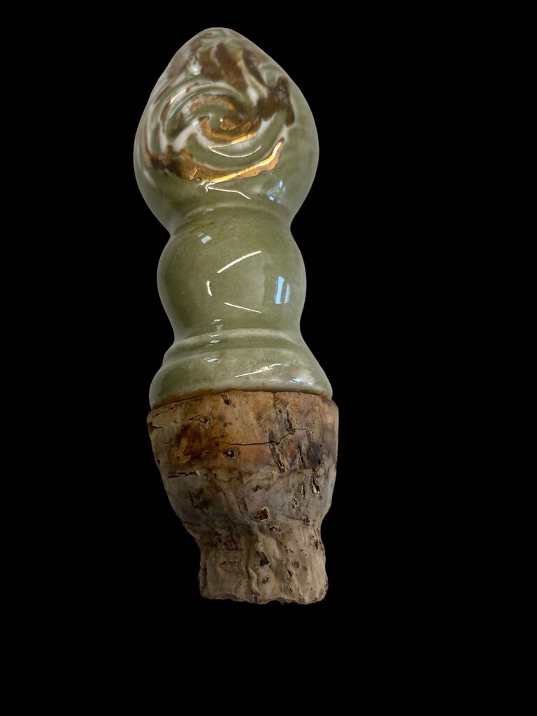 Vintage 1969 Jim Beam Rose Sage Green Gold Trim Decanter EMPTY