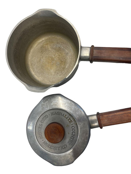 Vintage Magnalite Country Collection Sidney Ohio 1 Quart with Lid 2 Quart No Lid Pan Pot