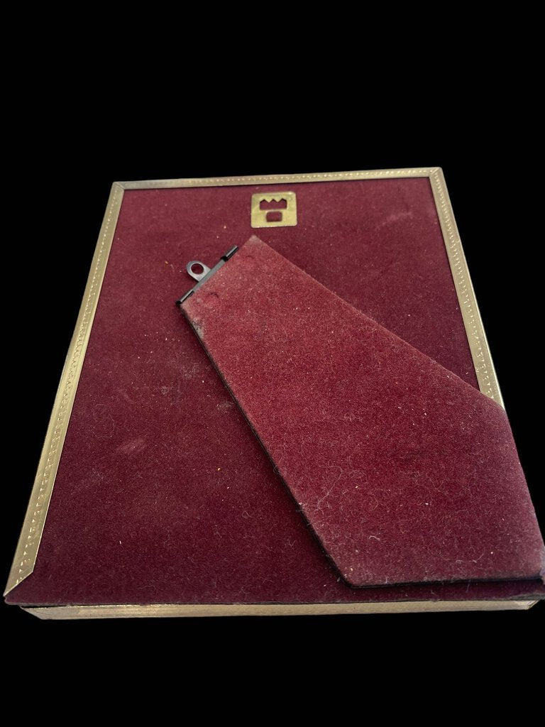 Vintage 3D Paper Art 6"x5" Gold Frame