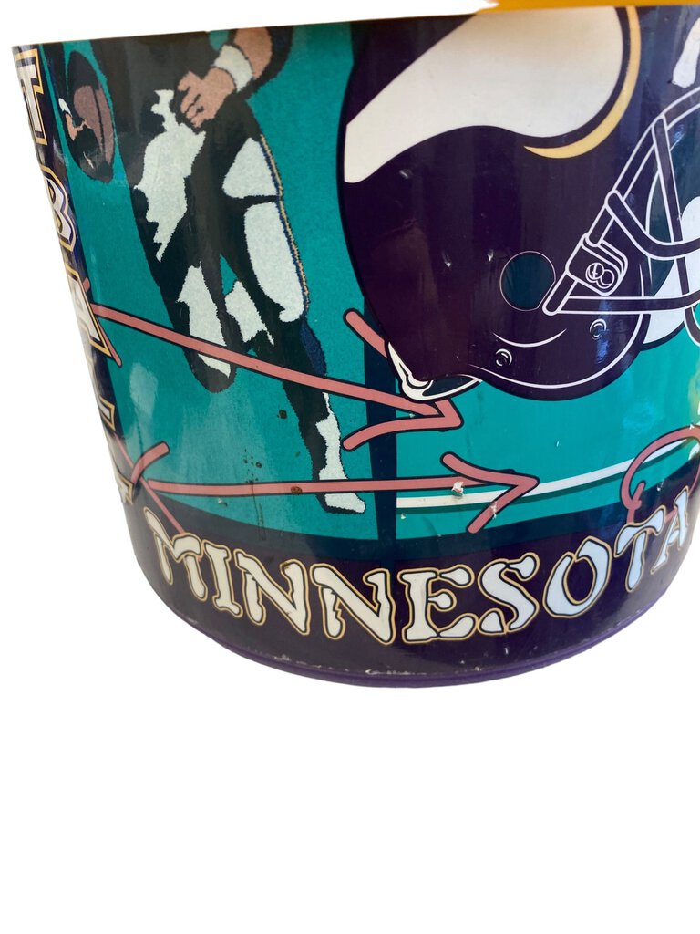 Vintage 1997 KOOLER KRAFT Minnesota Vikings NFL Can Cooler Yellow Lid & Handle