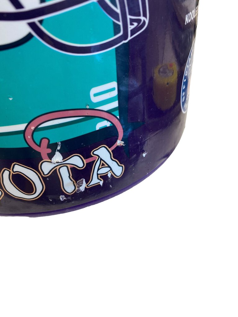 Vintage 1997 KOOLER KRAFT Minnesota Vikings NFL Can Cooler Yellow Lid & Handle