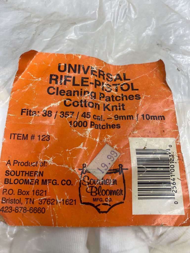 Universal Rifle=Pistol Cleaning Patches Cotten Knit