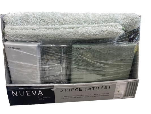 Nueva 5 Piece Bath Set Sage Green