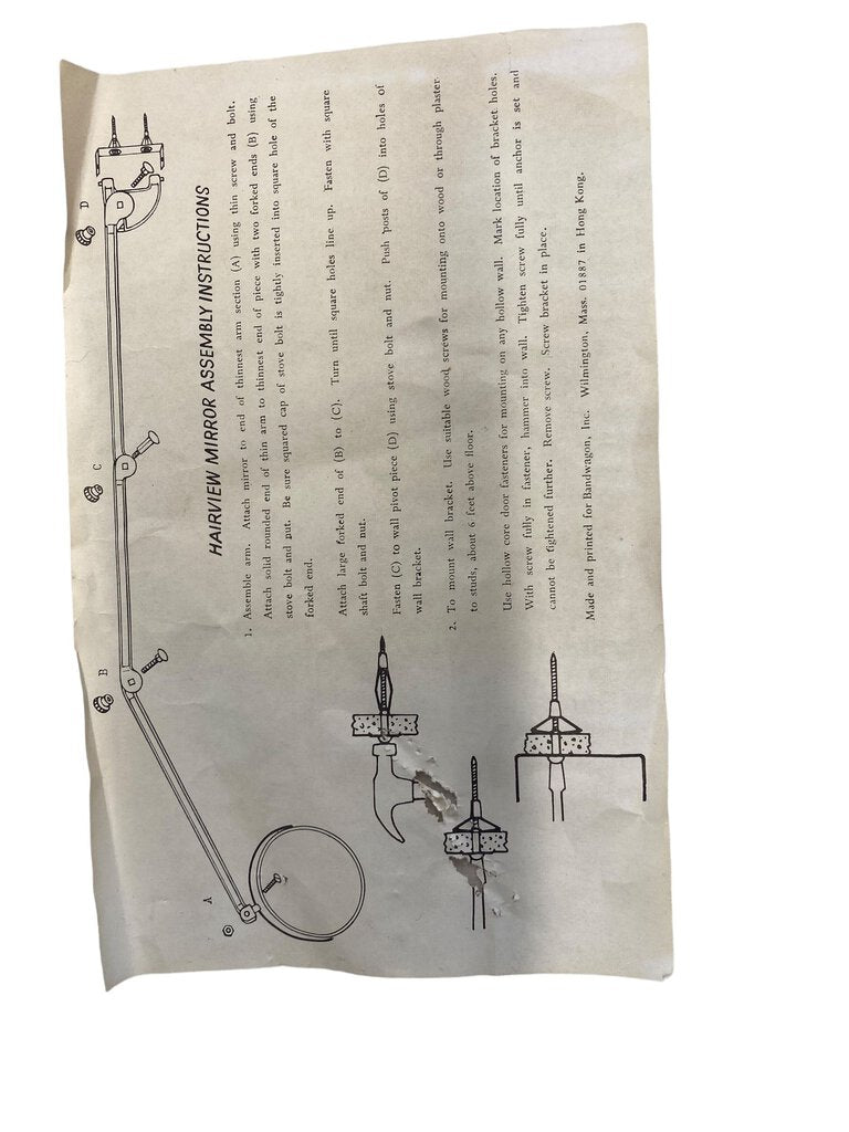 Vintage Round Mirror Extending Wall Mount Gold Silver Tone in Box