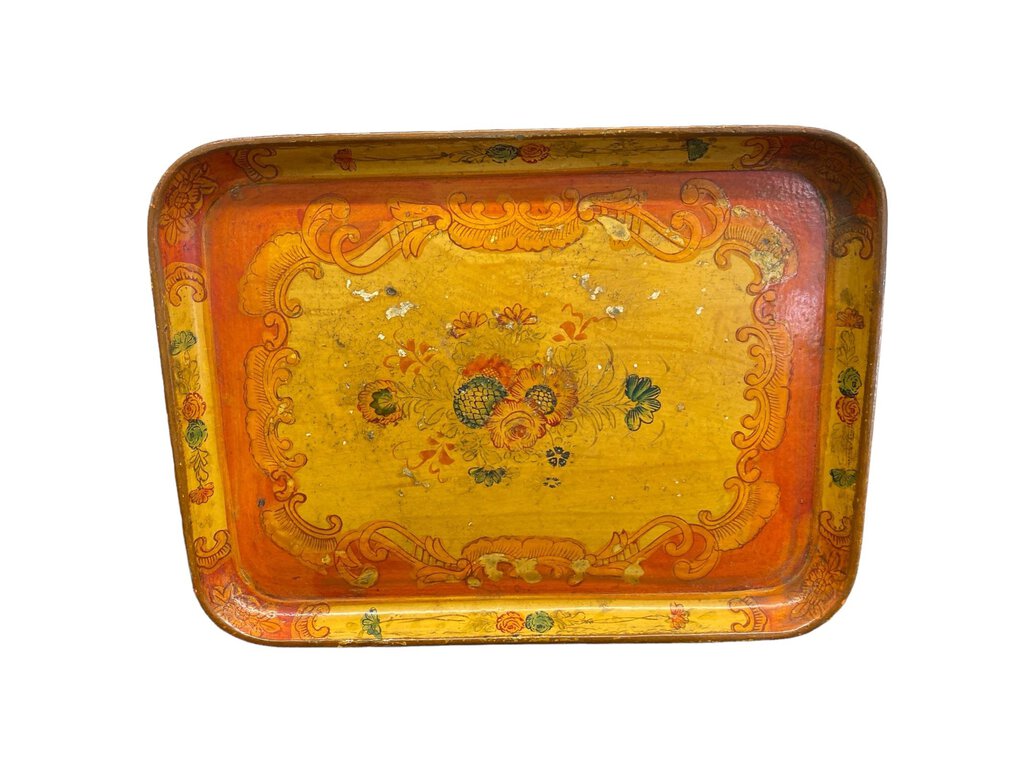 Vintage Paper Mache Serving Tray Made in Japan Patent 14"x10.5"