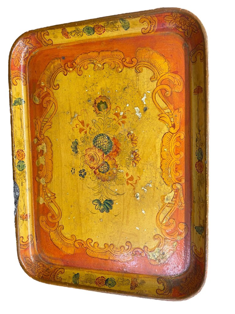 Vintage Paper Mache Serving Tray Made in Japan Patent 14"x10.5"