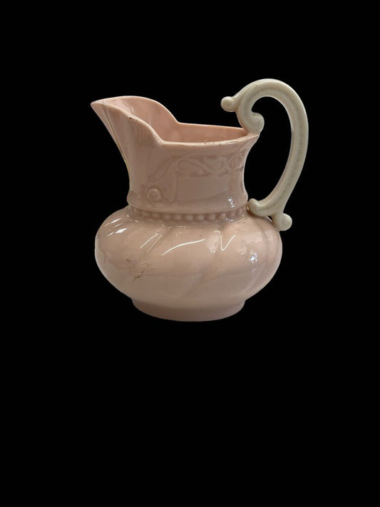 1950s Lenox Ceramic Small Pitcher Pink and Cream Color Made In USA