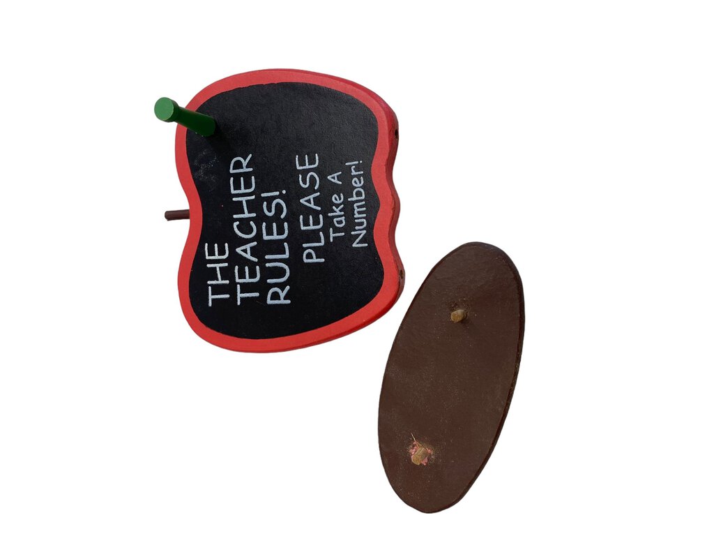 The Teachers Rules Please Take A Number Decor Wooden Apple Cut Out