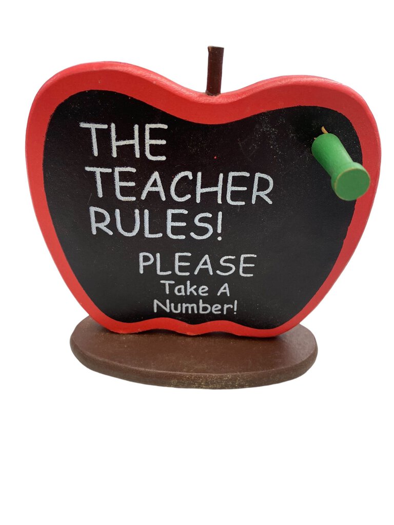 The Teachers Rules Please Take A Number Decor Wooden Apple Cut Out
