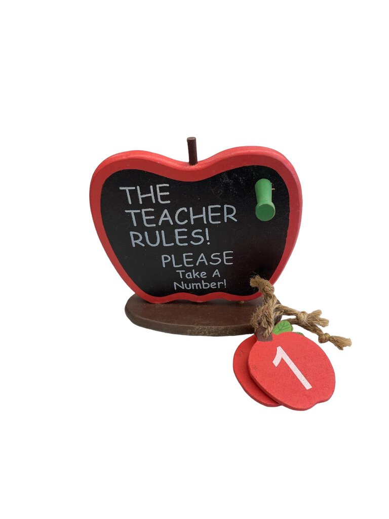 The Teachers Rules Please Take A Number Decor Wooden Apple Cut Out