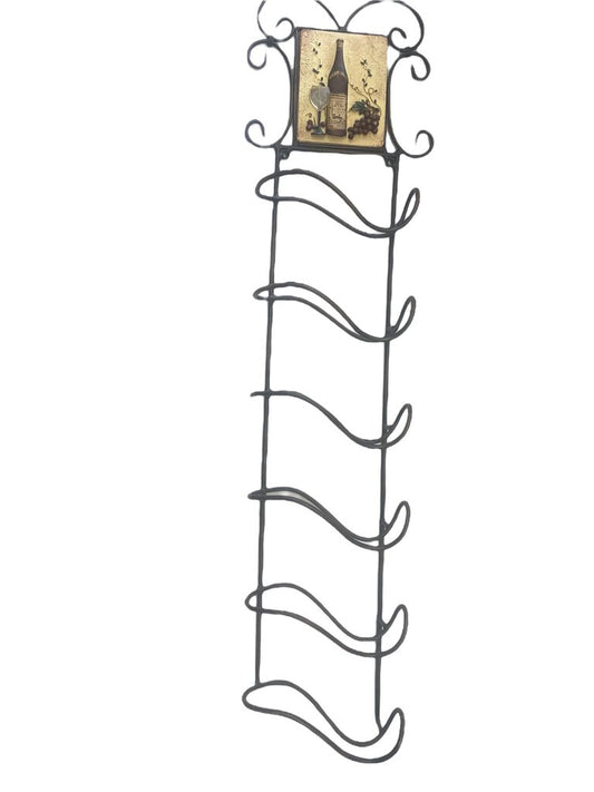6 Bottle Wine Wall Rack Holder Metal