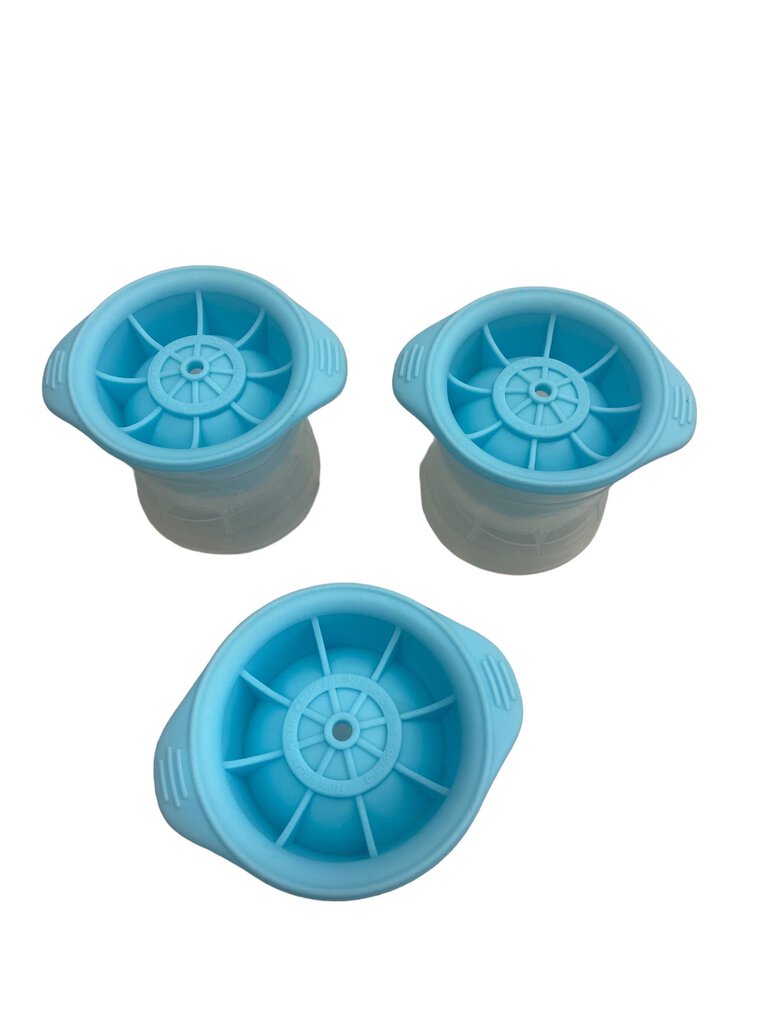 Silicone Ice Cube Mold Balls Lids Large Round 3" Sphere Set 3