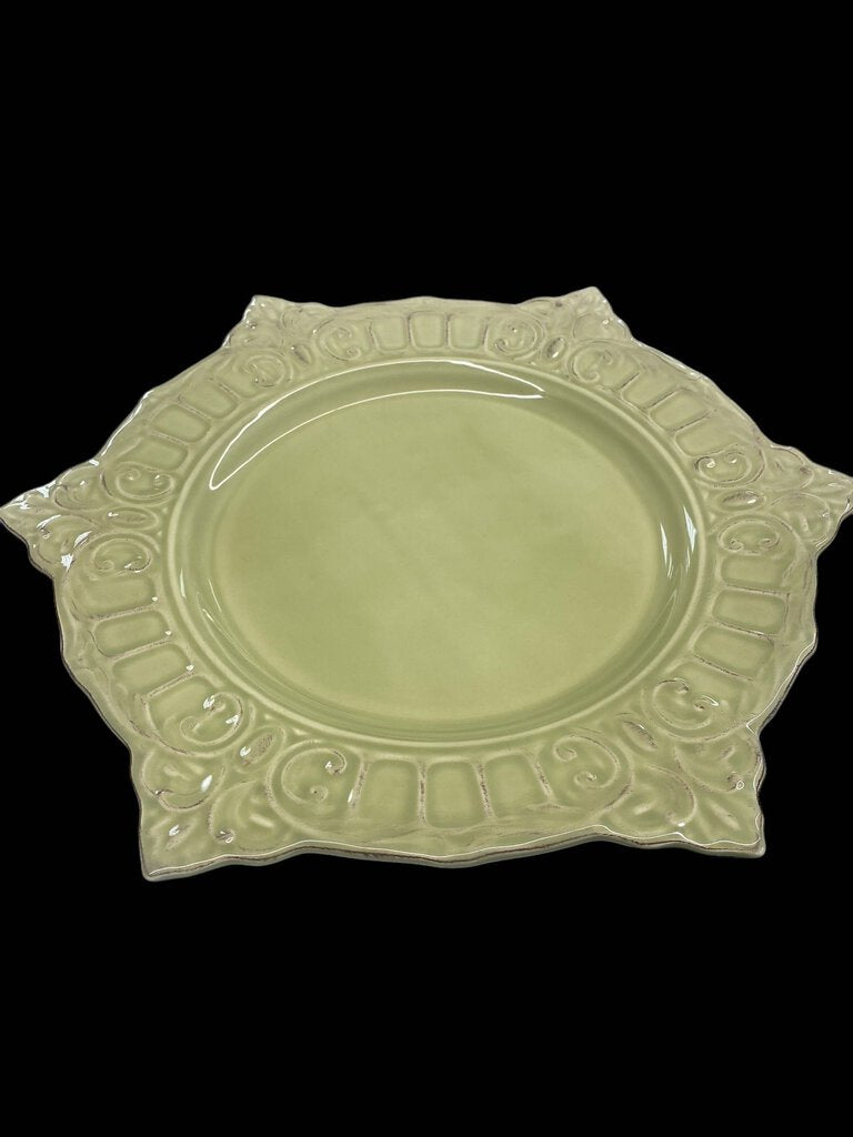 Vintage Sage Green Matceramica Serving Charger Plate