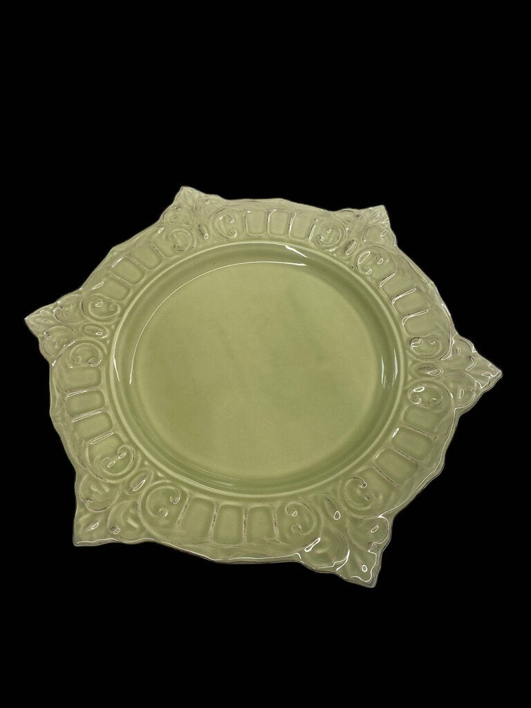 Vintage Sage Green Matceramica Serving Charger Plate