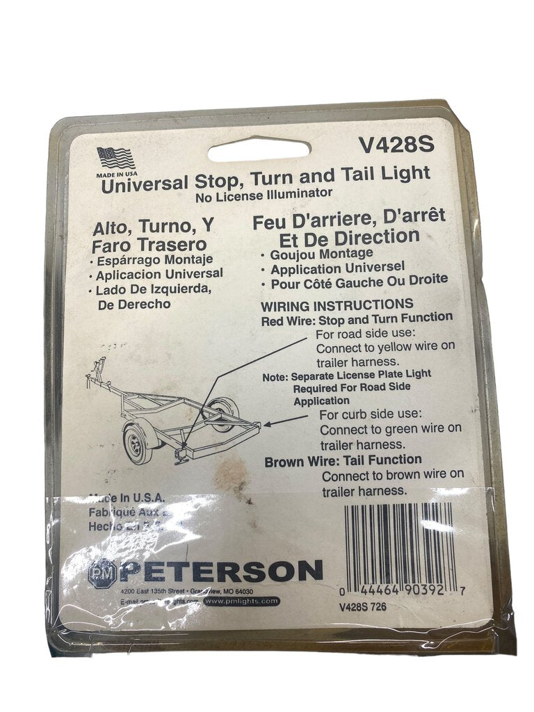 Stop, Turn and Tail V428S Trailor Light Round Red