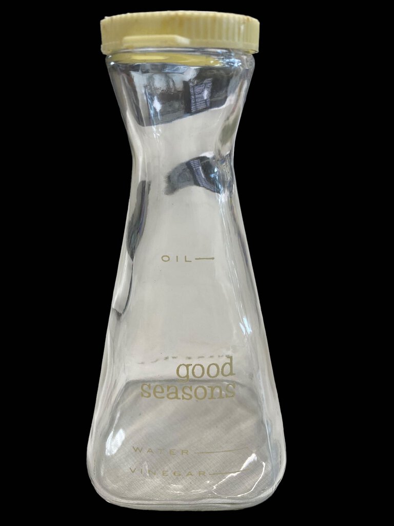 Vintage Good Seasons Oil Water Vinegar Glass Bottle with Lid