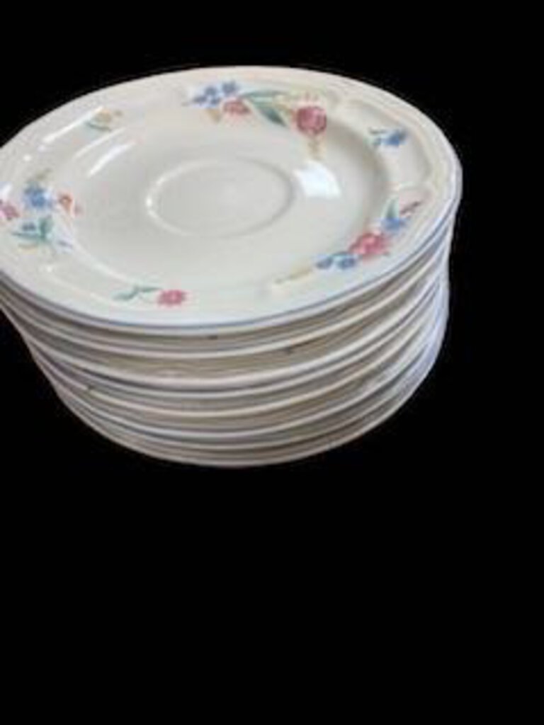 Tienshan Stoneware Floral Set Of 36 Dishes Dinner Pink White