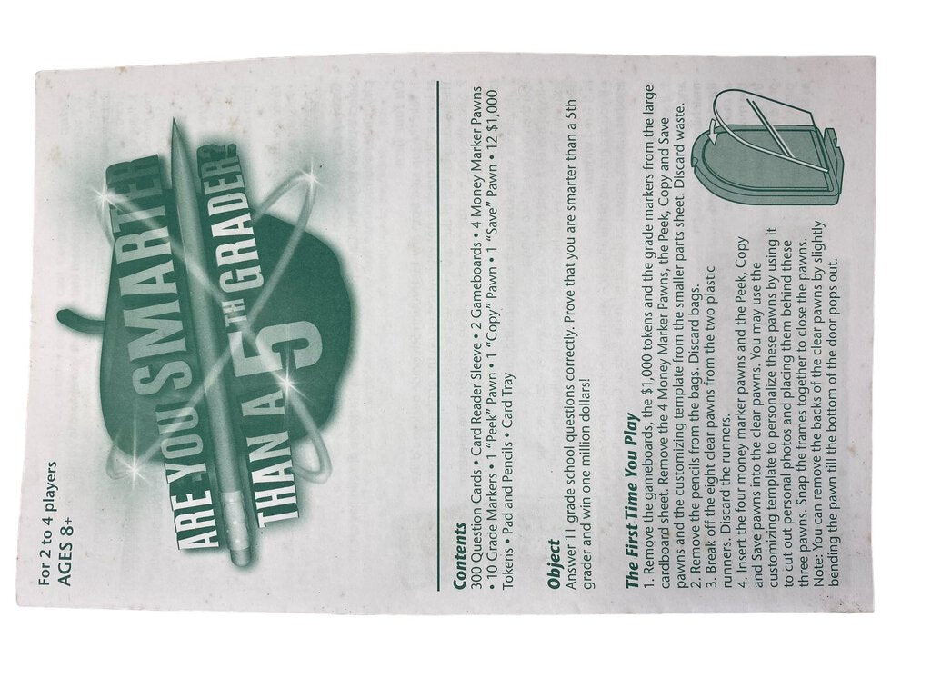 Are You Smarter Than A 5TH Grader Boardgame 2007