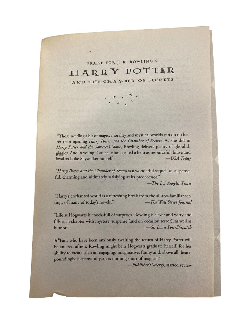 Harry Potter And The Chamber Of Secrets by J.K. Rowling