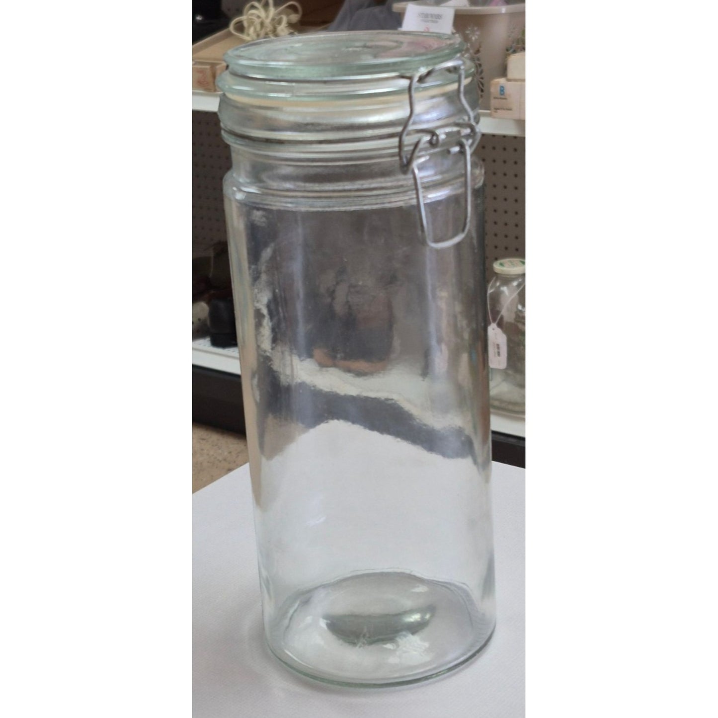 Clear Glass Airtight Storage Jar With Clamp Lid