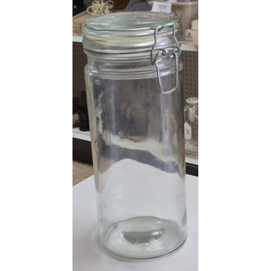 Clear Glass Airtight Storage Jar With Clamp Lid