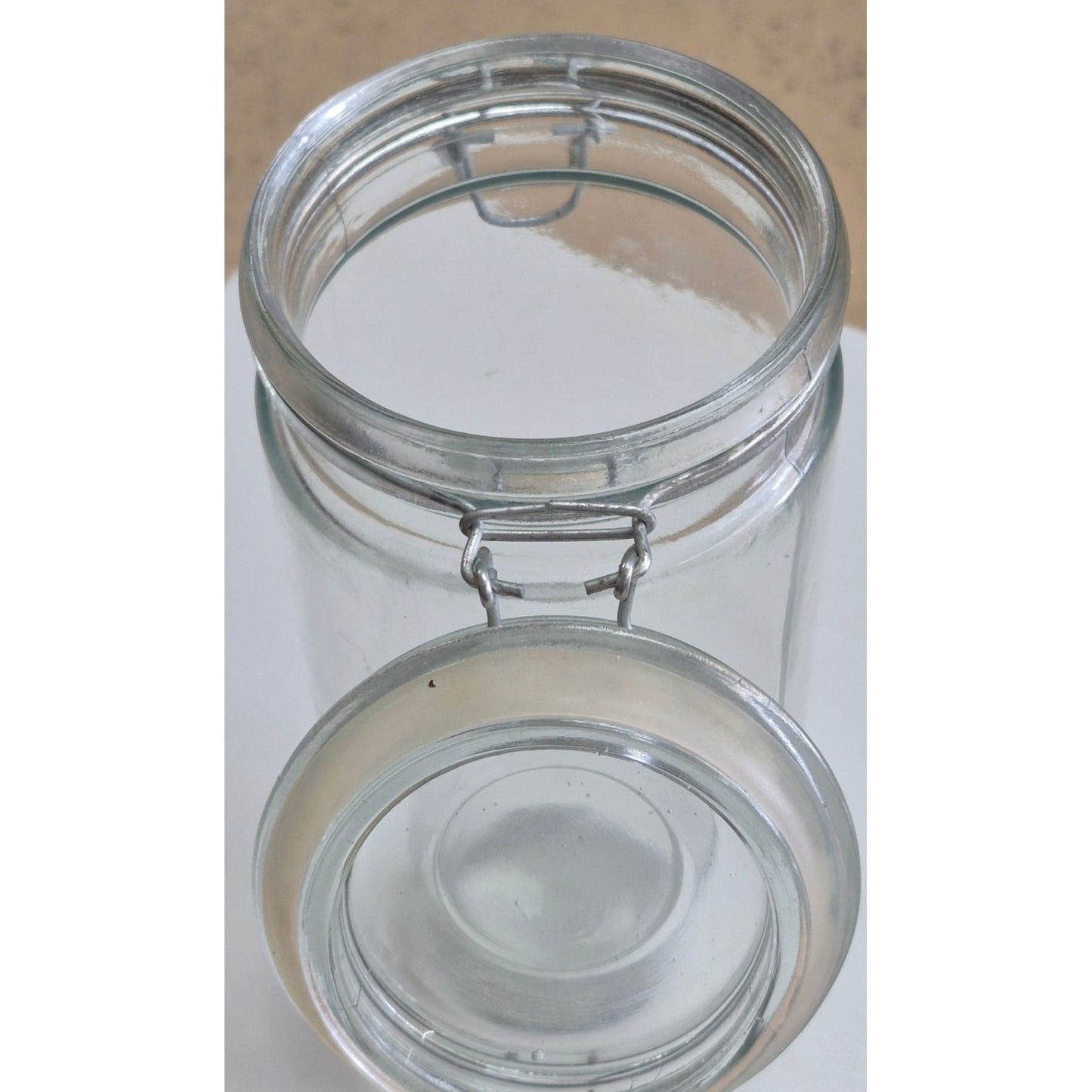 Clear Glass Airtight Storage Jar With Clamp Lid