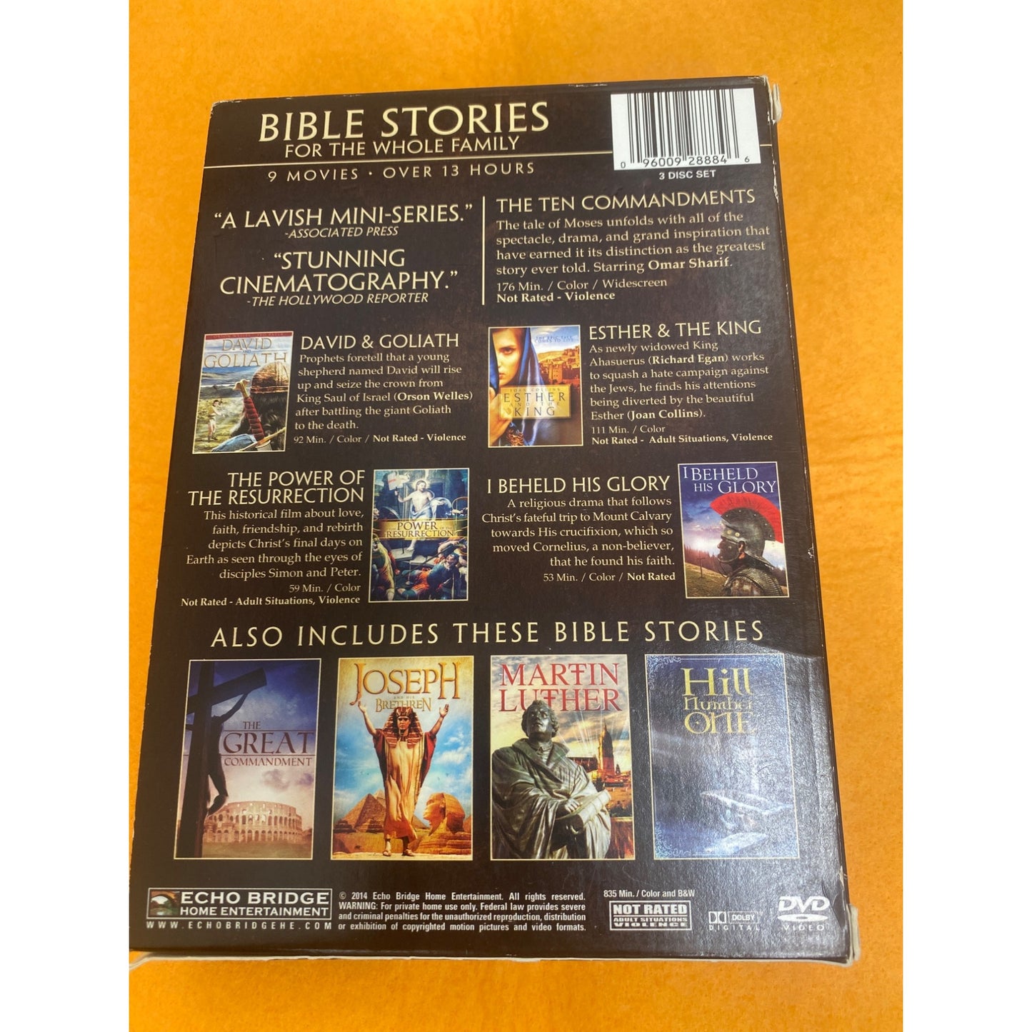 Bible Stories For The Whole Family DVD Collection  9 Movies  13+ Hours Of Inspiring Content  The Ten Commandments & More