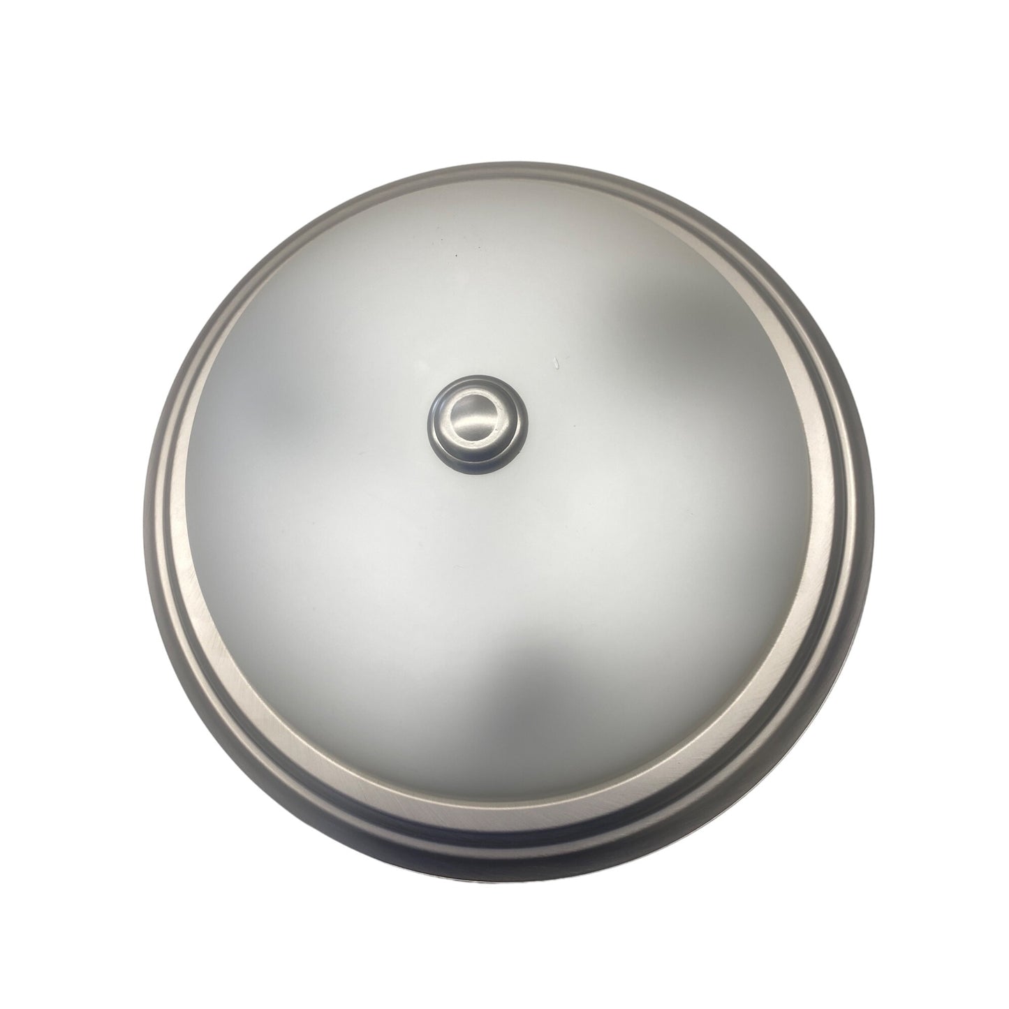 Flush Mount Ceiling Light Fixture With Brushed Nickel Finish & Frosted Glass Shade