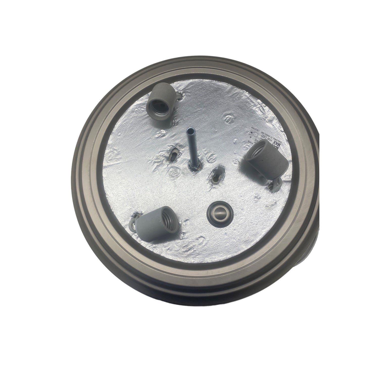 Flush Mount Ceiling Light Fixture With Brushed Nickel Finish & Frosted Glass Shade