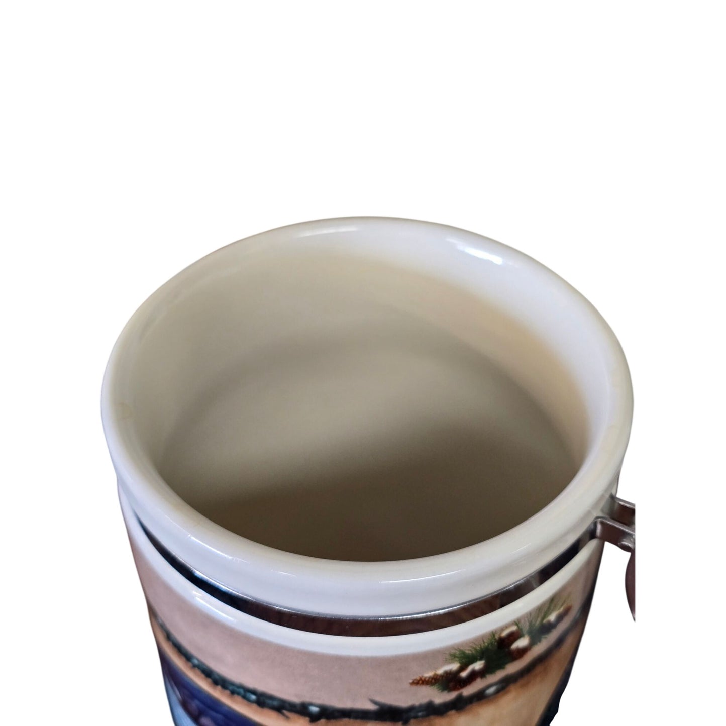 Vintage Ceramic Winter Scene Storage Canister