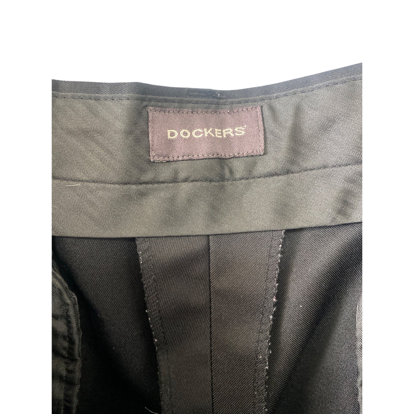 Dockers Mens Black Dress Pants 36/32 Polyester Made In Vietnam