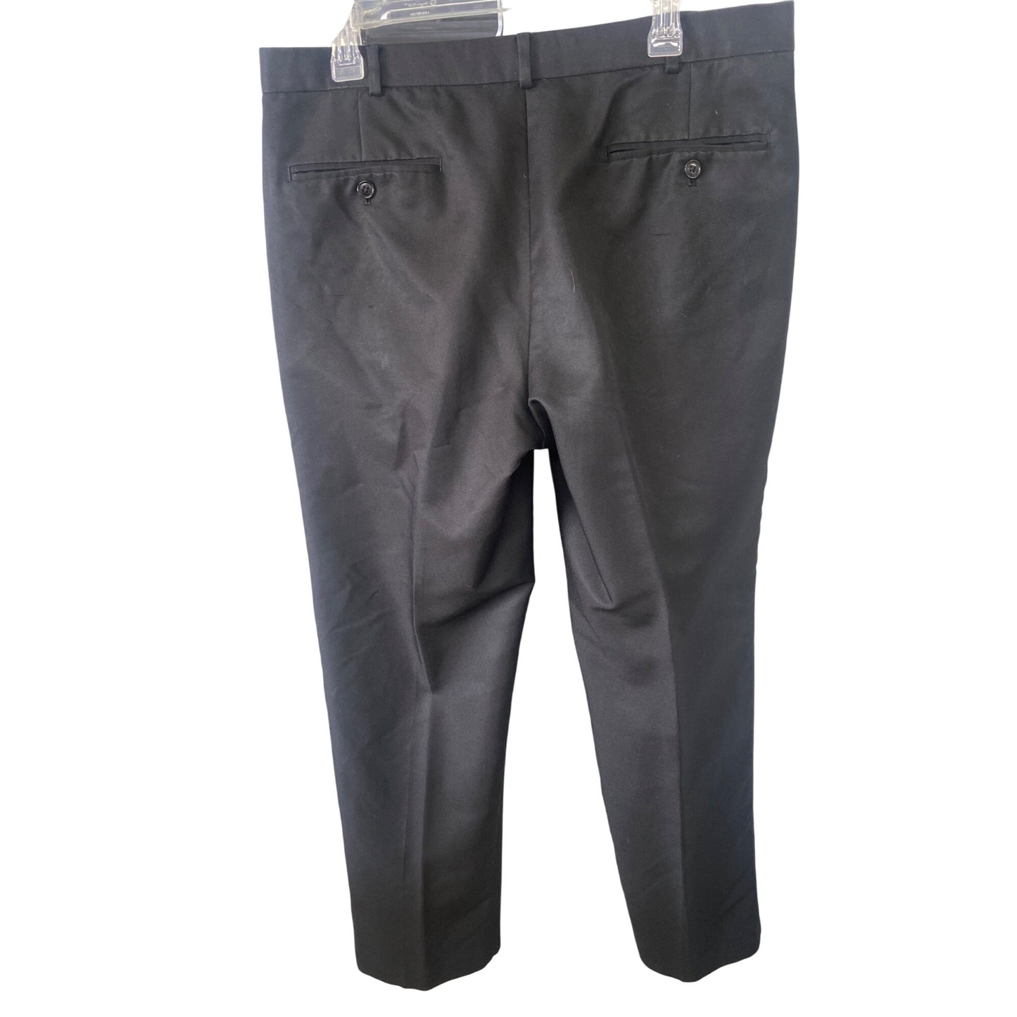 Dockers Mens Black Dress Pants 36/32 Polyester Made In Vietnam