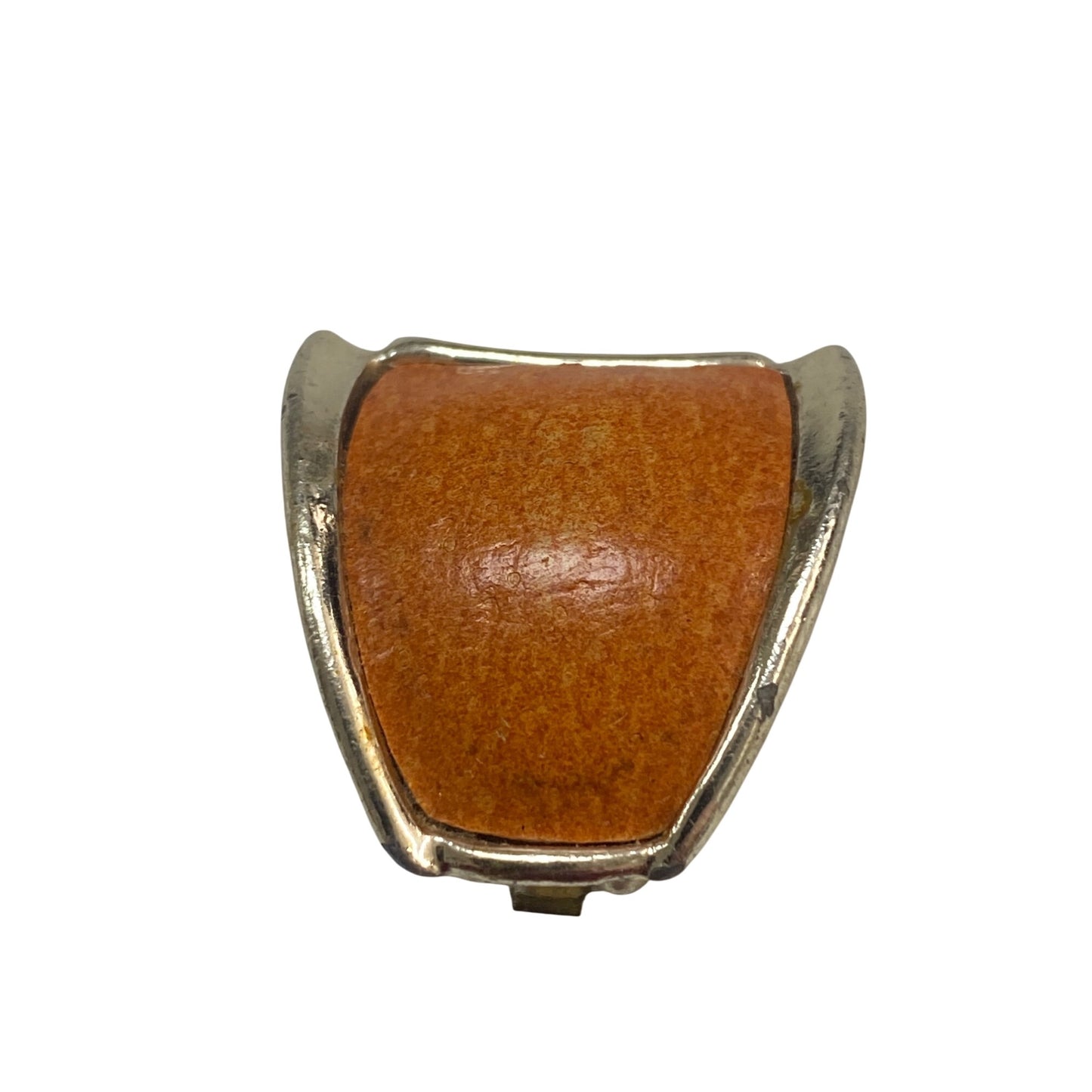 Vintage Gold-Tone & Orange Clip-On Earrings With Shiny Enamel Finish For Women