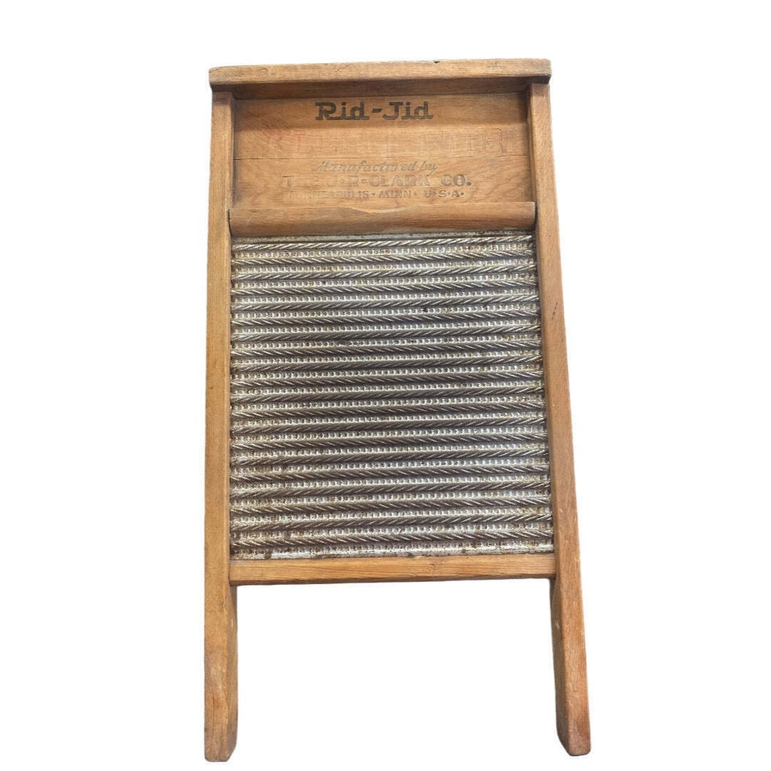 Antique Rid-Jid SILVER KLEEN-RUB Wash Board JR Clark, Minneapolis