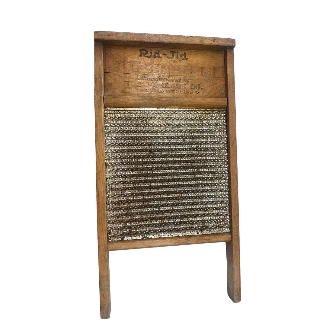 Antique Rid-Jid SILVER KLEEN-RUB Wash Board JR Clark, Minneapolis